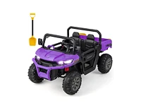 12V Kids Ride On Truck Car with Remote Control and 2 Seaters