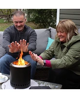 Tabletop Smokeless Fire Pit with Foldable Legs, Storage Bag, and Poker