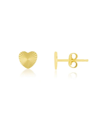 The Lovery Fluted Heart Stud Earrings 14K Gold