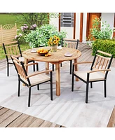Outdoor Acacia Wood Dining Table for 4-6 People