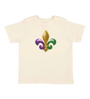 Sweet Wink Baby Girls Little and Big Girls Mardi Gras Fleur De Lis Patch Short Sleeve T-Shirt