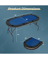 8-Player Texas Hold'em Foldable Poker Table Space-Saving Design with Cup Holders for Game Nights