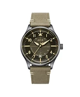 Avi-8 Men's Hawker Hurricane Kent Automatic Gray Leather Strap Watch, 43mm