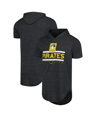 Majestic Men's Black Pittsburgh Pirates Tri-Blend Hoodie T-Shirt