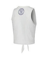 The Wild Collective Women's White Milwaukee Brewers Twisted Tie Front Tank Top