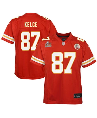 Nike Big Boys and Girls Travis Kelce Red Kansas City Chiefs Super Bowl Lix Game Player Jersey