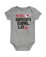 Outerstuff Newborn Heather Gray Kansas City Chiefs Super Bowl Lix My First Bodysuit