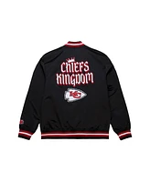 Mitchell & Ness Men's Black Kansas City Chiefs Double Down Satin Full-Snap Jacket