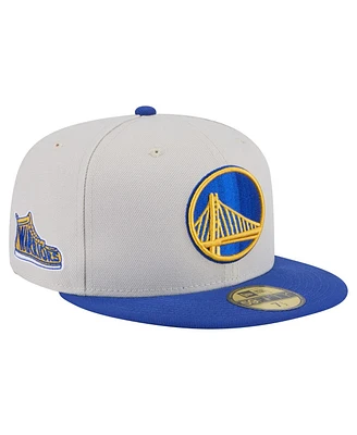 New Era Men's Golden State Warriors Stone Victory Grove Vintage Sidepatch Sneaker 59FIFTY Fitted Hat