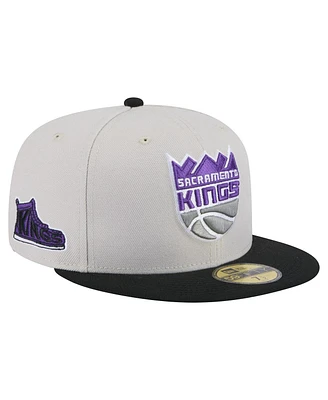 New Era Men's Sacramento Kings Stone Victory Grove Vintage Sidepatch Sneaker 59FIFTY Fitted Hat