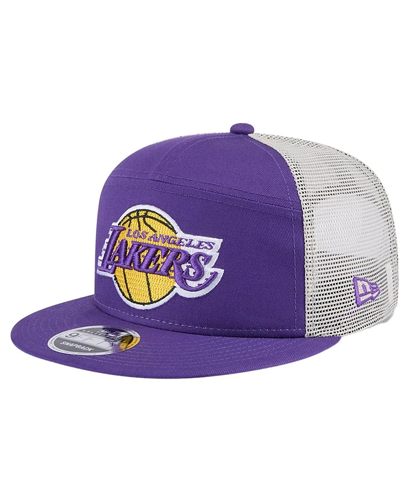 New Era Men's Los Angeles Lakers Purple Victory Grove Split Panel 9FIFTY Snapback Hat