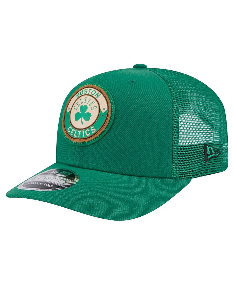 New Era Men's Kelly Green Boston Celtics Victory Grove Circle Patch 9SEVENTY Adjustable Hat