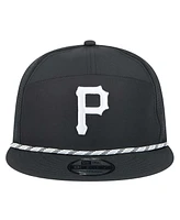 New Era Men's Black Pittsburgh Pirates Laser Cut 9FIFTY Snapback Hat