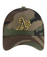 New Era Men's Camo Athletics Woodland Team Pop 9FORTY A-Frame Adjustable Hat