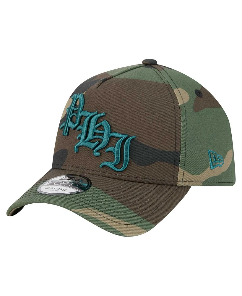 New Era Men's Camo Philadelphia Eagles Mystic Camo A-Frame 9FORTY Adjustable Hat