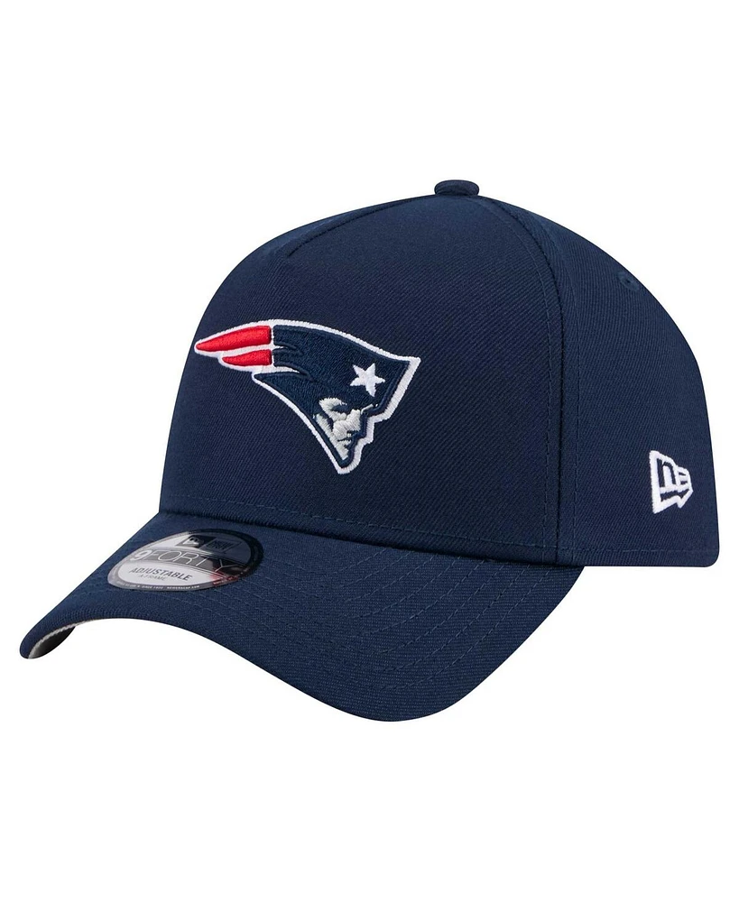 New Era Men's Navy New England Patriots A-Frame 9FORTY Adjustable Hat