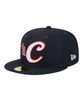 New Era Men's Navy California Angels Cooperstown Collection Duo Logo 2.0 59FIFTY Fitted Hat