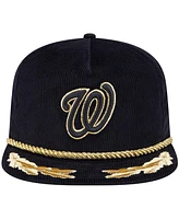 New Era Men's Black Washington Nationals Corduroy Filigree Golfer Adjustable Hat