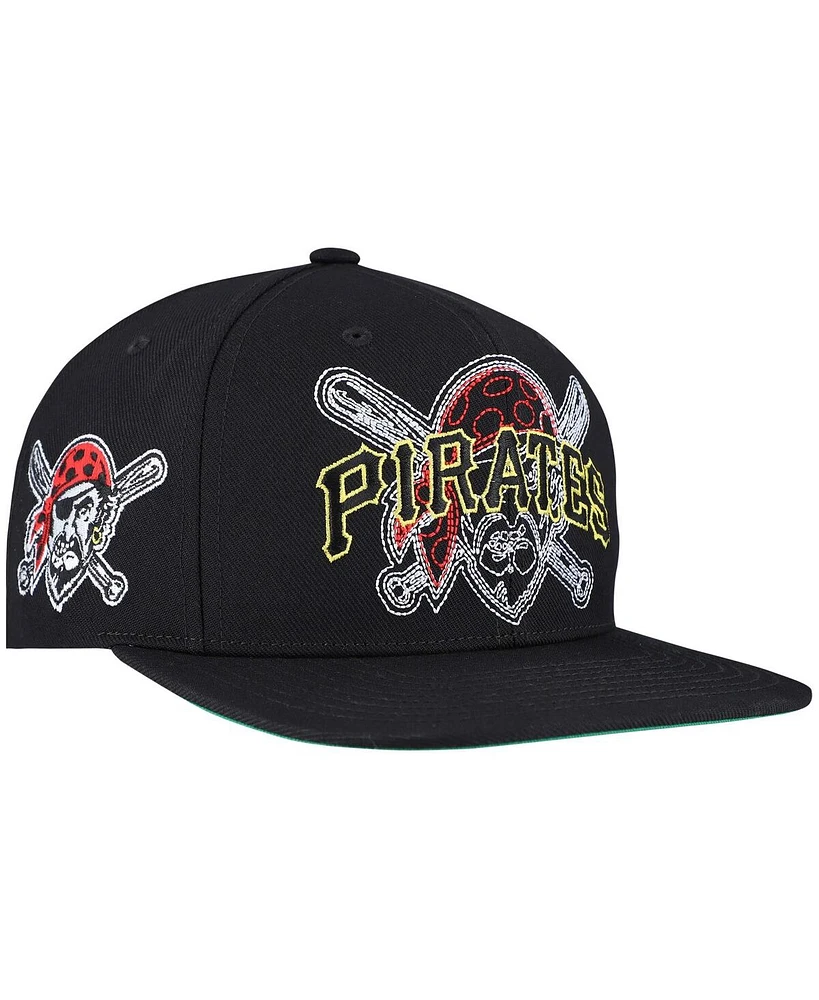 Mitchell & Ness Men's Black Pittsburgh Pirates Double Up Snapback Hat