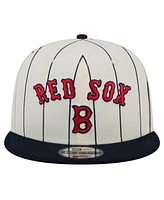 New Era Men's White Boston Red Sox Jersey Pinstripe 9FIFTY Snapback Hat