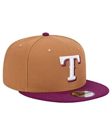 New Era Men's Brown/Purple Texas Rangers Color Pack Two-Tone 9FIFTY Snapback Hat