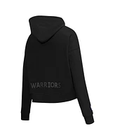 Pro Standard Women's Black Golden State Warriors Jewels Cropped Pullover Hoodie