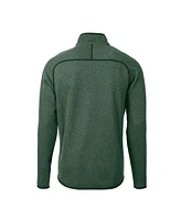 Cutter & Buck Men's Heather Green Philadelphia Eagles Mainsail Sweater-Knit Full-Zip Jacket