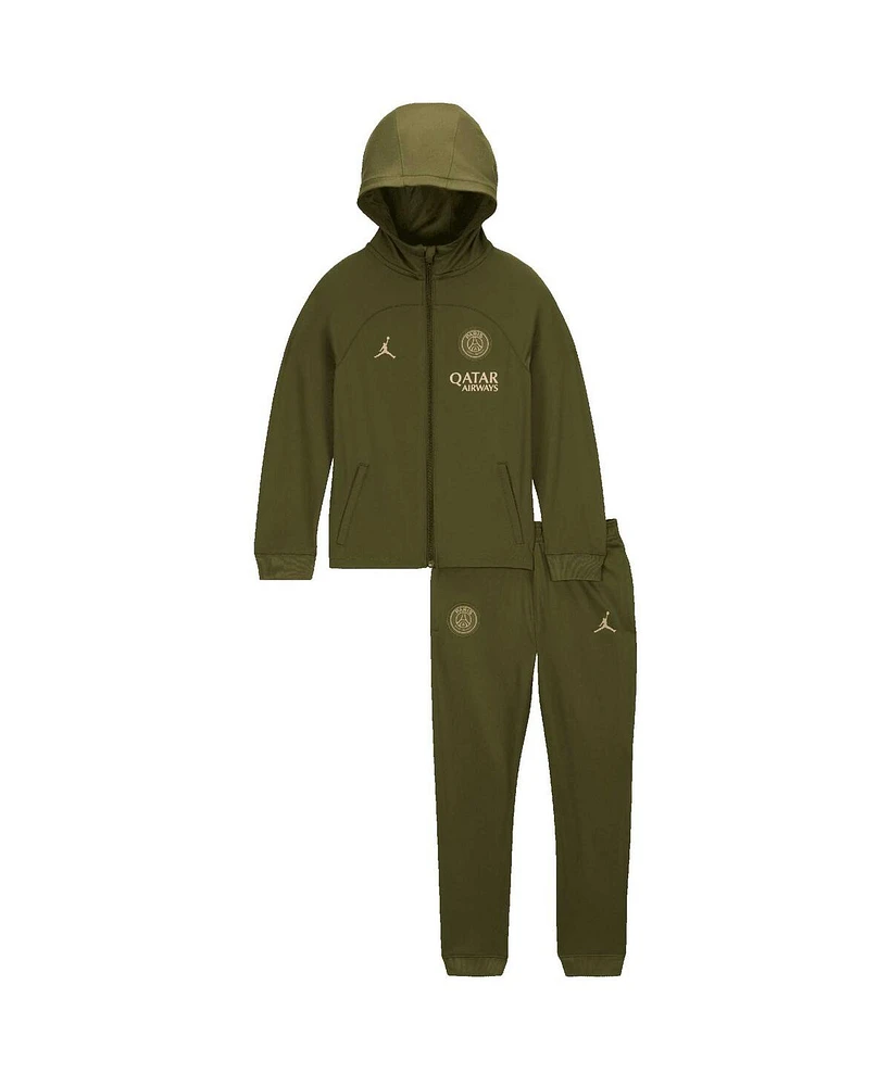Jordan Preschool Olive Paris Saint-Germain 2023/24 Fourth Strike Tracksuit Set