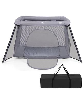 2-in-1 Portable Baby Playpen with Safety Enclosure for Secure and Convenient Playtime