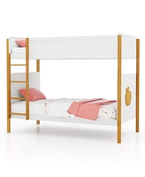 Bunk Bed with Integrated Ladder and Safety Guardrails