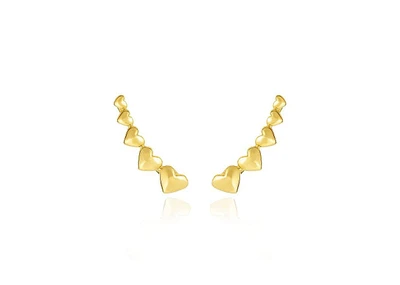 The Lovery Heart Ear Climber Earrings 14k Gold