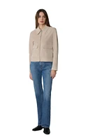 Soia & Kyo Womens Allan Straight-Fit Suede Jacket With Shirt Collar