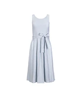 Hope & Henry Women's Organic Sleeveless Pleated Sweater Knit Midi Dress