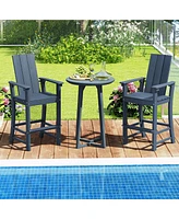 Tall Adirondack Chair with Ergonomic Backrest Armrests & Footrest for Backyard