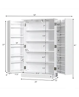41" Farmhouse Kitchen Pantry Storage Cabinet withDoors Adjustable Shelves