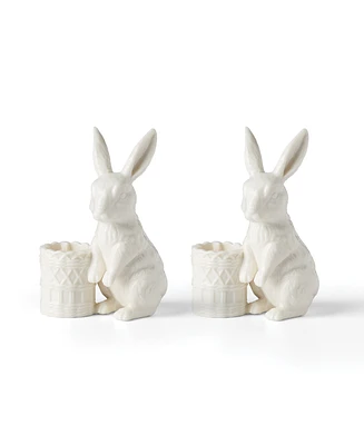 Lenox Wicker Creek Bunny Candle Holders, Set of 2