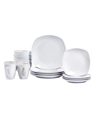 Tabletops Gallery Logan 16-Pc. Ash White Set, Service for 4