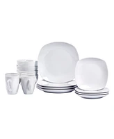 Tabletops Gallery Logan 16 Pc. Ash White Set, Service for 4
