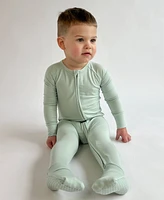 Tiny Knot Co. Baby Boys and Girls 2-Pack Convertible 2 Way Zippered Footed Coveralls