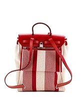 Pre-Owned Hermes Herbag A Dos Zip Backpack H Vibration Toile and Leather