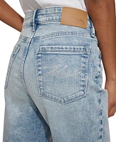 Karl Lagerfeld Paris Women's High-Rise Crystal-Cuff Jeans