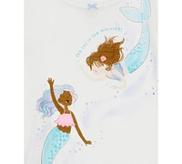 Carter's Toddler Girls Mermaid-Print Snug-Fit Cotton Pajamas, 4 Piece Set