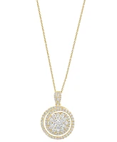 Effy Lab Grown Diamond Spiral Cluster 18" Pendant Necklace (2-5/8 ct. t.w.) in 14k Gold