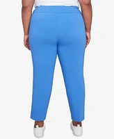 Hearts Of Palm Plus It Had To Be Blue Solid Tech Stretch Pull On Capri Pants