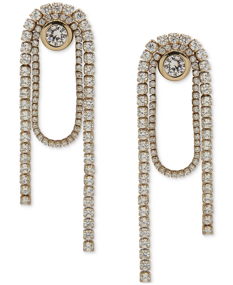 Emily in Paris Gold-Tone Cubic Zirconia Looped Drop Earrings