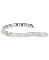 Effy Sky Blue Topaz (1 ct. t.w.) & White Sapphire (1/10 ct. t.w.) Cuff Bracelet in Sterling Silver & 18k Gold
