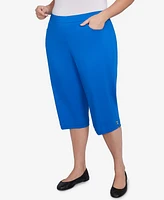 Alfred Dunner Plus Parrot Cay Novelty Cuff Tummy Control Capris Pants