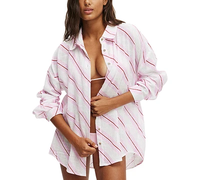 Cotton On Women's The Essential Beach Cover-Up Shirt