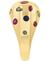 Effy Collection Multi Sapphire (2-1/3 ct. t.w.) Ring in 14k Gold Over Silver