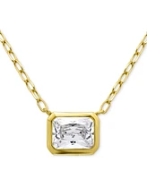 Giani Bernini Cubic Zirconia Bezel Set Solitaire Pendant Necklace, 16" + 2" extender, Exclusively at Macy's